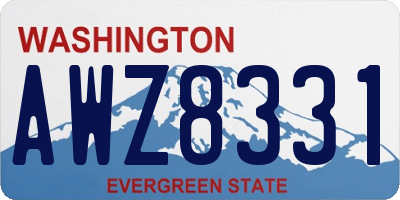 WA license plate AWZ8331