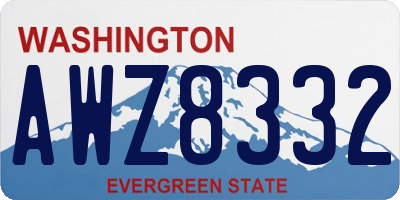 WA license plate AWZ8332