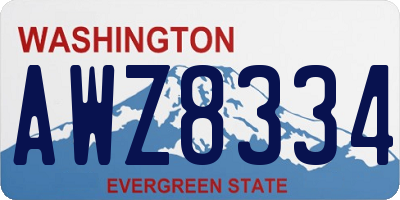 WA license plate AWZ8334