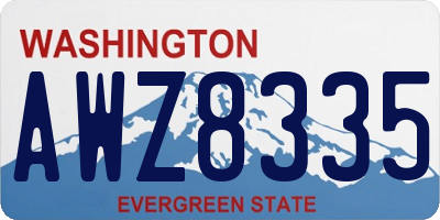 WA license plate AWZ8335