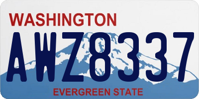WA license plate AWZ8337