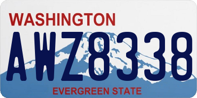 WA license plate AWZ8338