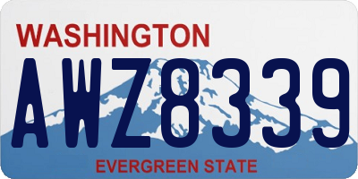 WA license plate AWZ8339