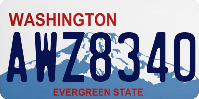 WA license plate AWZ8340