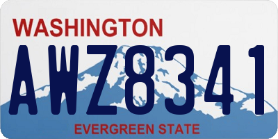 WA license plate AWZ8341