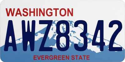 WA license plate AWZ8342