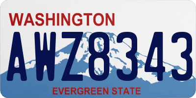 WA license plate AWZ8343