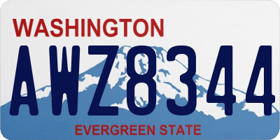 WA license plate AWZ8344