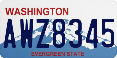 WA license plate AWZ8345