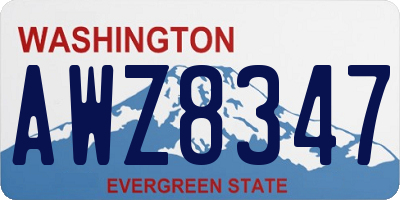 WA license plate AWZ8347