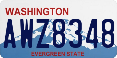 WA license plate AWZ8348
