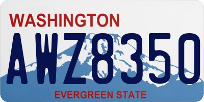 WA license plate AWZ8350