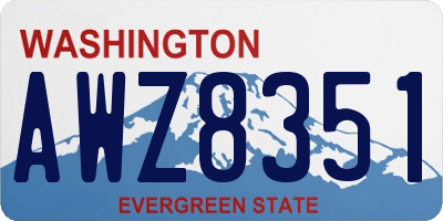 WA license plate AWZ8351