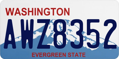 WA license plate AWZ8352