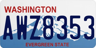 WA license plate AWZ8353