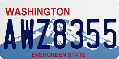 WA license plate AWZ8355