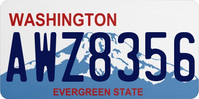 WA license plate AWZ8356