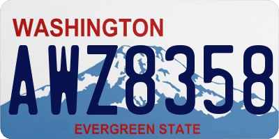WA license plate AWZ8358