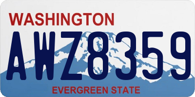WA license plate AWZ8359