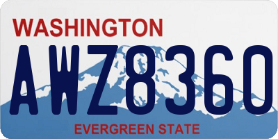 WA license plate AWZ8360