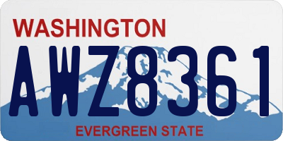 WA license plate AWZ8361