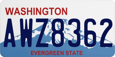 WA license plate AWZ8362