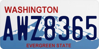 WA license plate AWZ8365