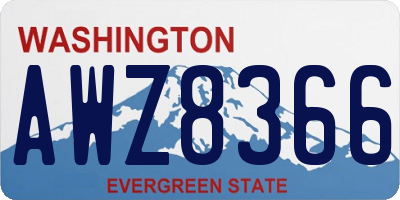 WA license plate AWZ8366