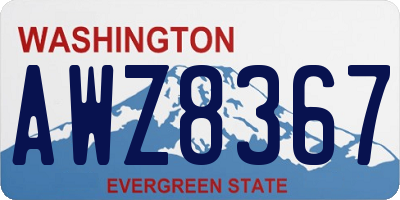WA license plate AWZ8367