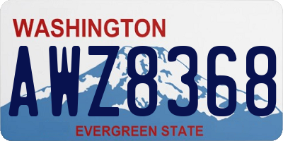 WA license plate AWZ8368