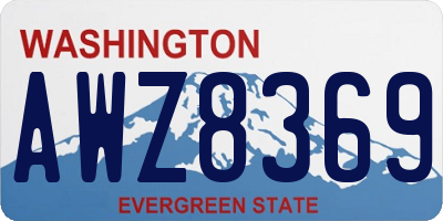 WA license plate AWZ8369