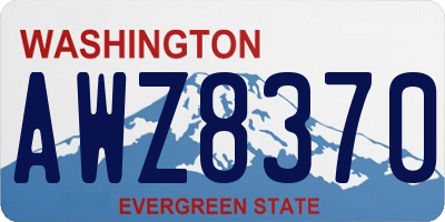 WA license plate AWZ8370