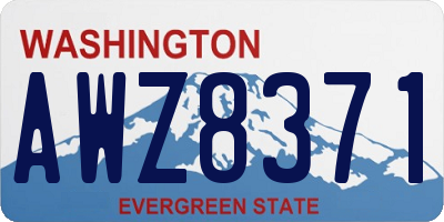 WA license plate AWZ8371