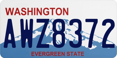 WA license plate AWZ8372