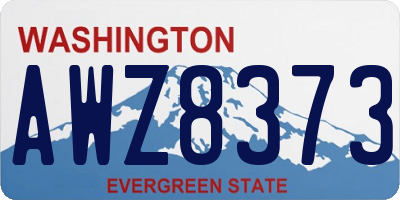 WA license plate AWZ8373