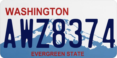 WA license plate AWZ8374