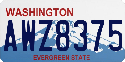 WA license plate AWZ8375