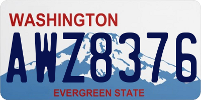 WA license plate AWZ8376