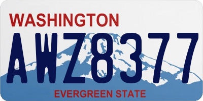 WA license plate AWZ8377
