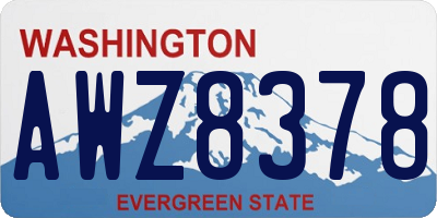 WA license plate AWZ8378
