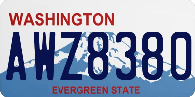 WA license plate AWZ8380