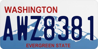 WA license plate AWZ8381