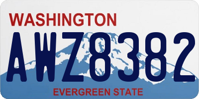 WA license plate AWZ8382