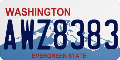 WA license plate AWZ8383