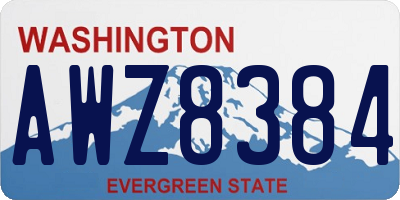 WA license plate AWZ8384