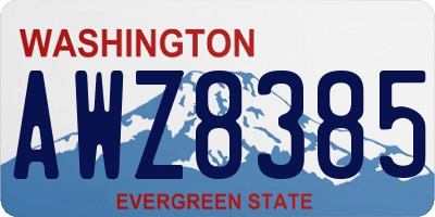 WA license plate AWZ8385