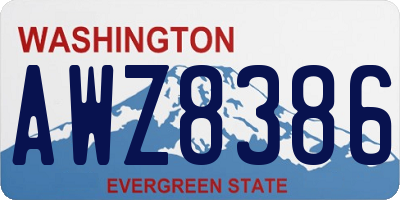 WA license plate AWZ8386