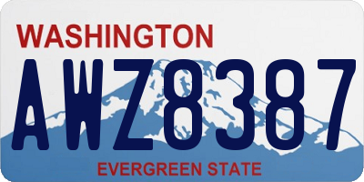 WA license plate AWZ8387