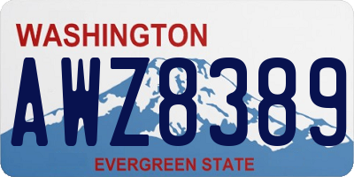 WA license plate AWZ8389
