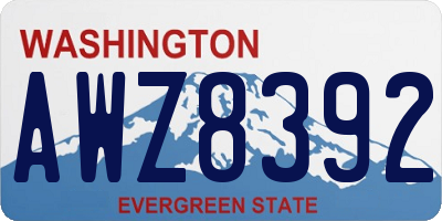 WA license plate AWZ8392